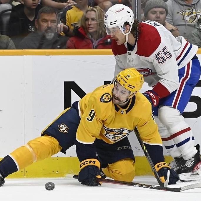 Predators win 6-3, extend Canadiens' losing streak to 6